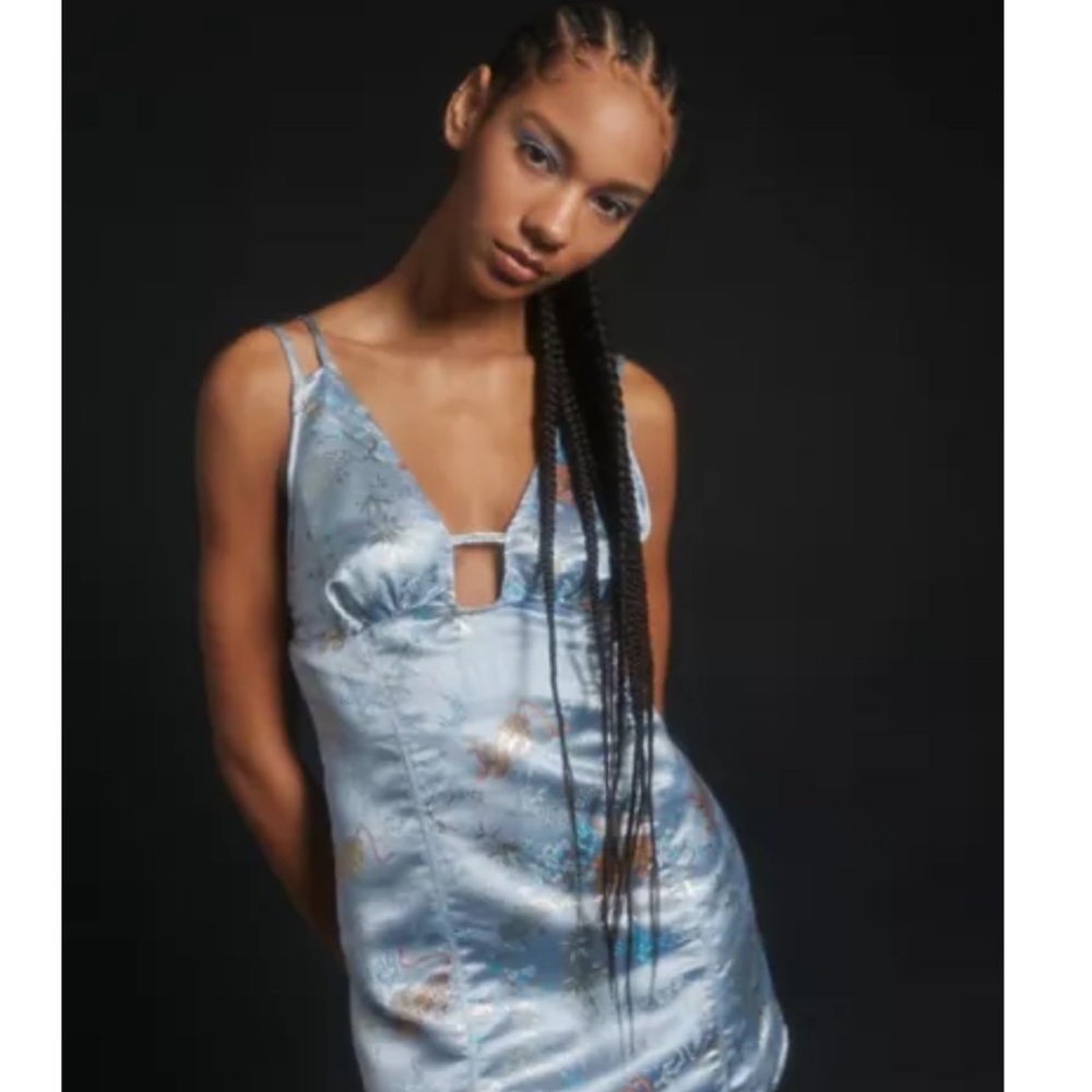 NWT Urban Outfitters Cassie Satin Strappy Mini Dress, Size Medium